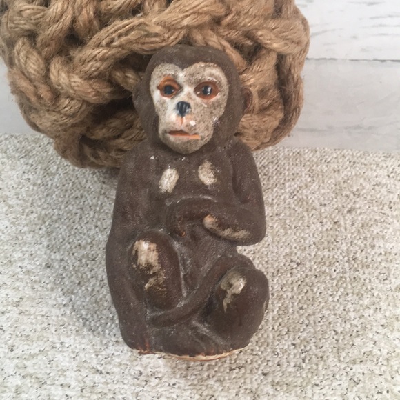 Vintage Accents Vintage Clay Monkey Statue Figurine Ceramic Antique Figure Stonewear Poshmark